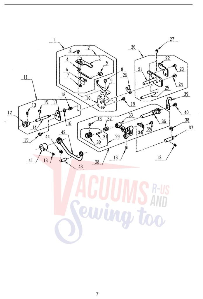 Janome 204D exploded schematic diagram (page 8)