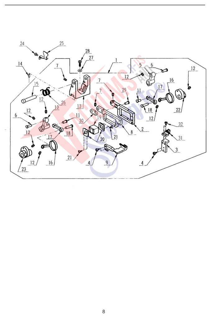 Janome 204D exploded schematic diagram (page 9)