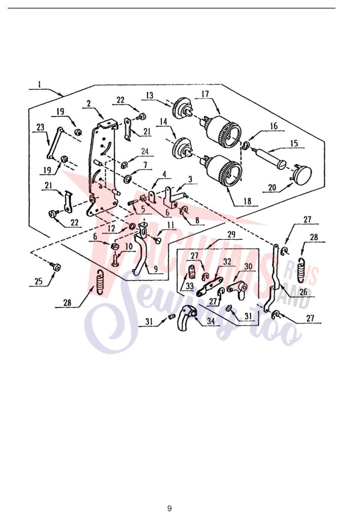 Janome 204D exploded schematic diagram (page 10)