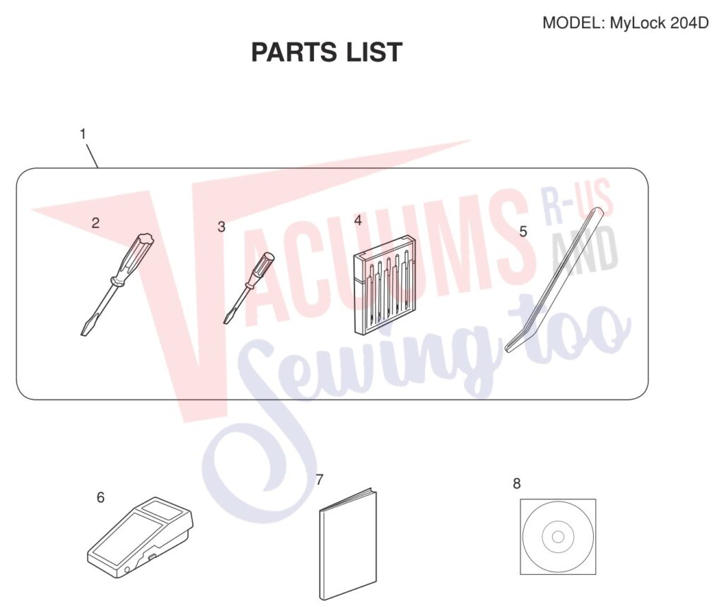 Janome 204D V2 exploded schematic diagram (page 2)