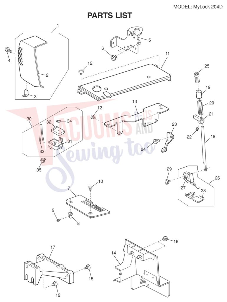 Janome 204D V2 exploded schematic diagram (page 4)