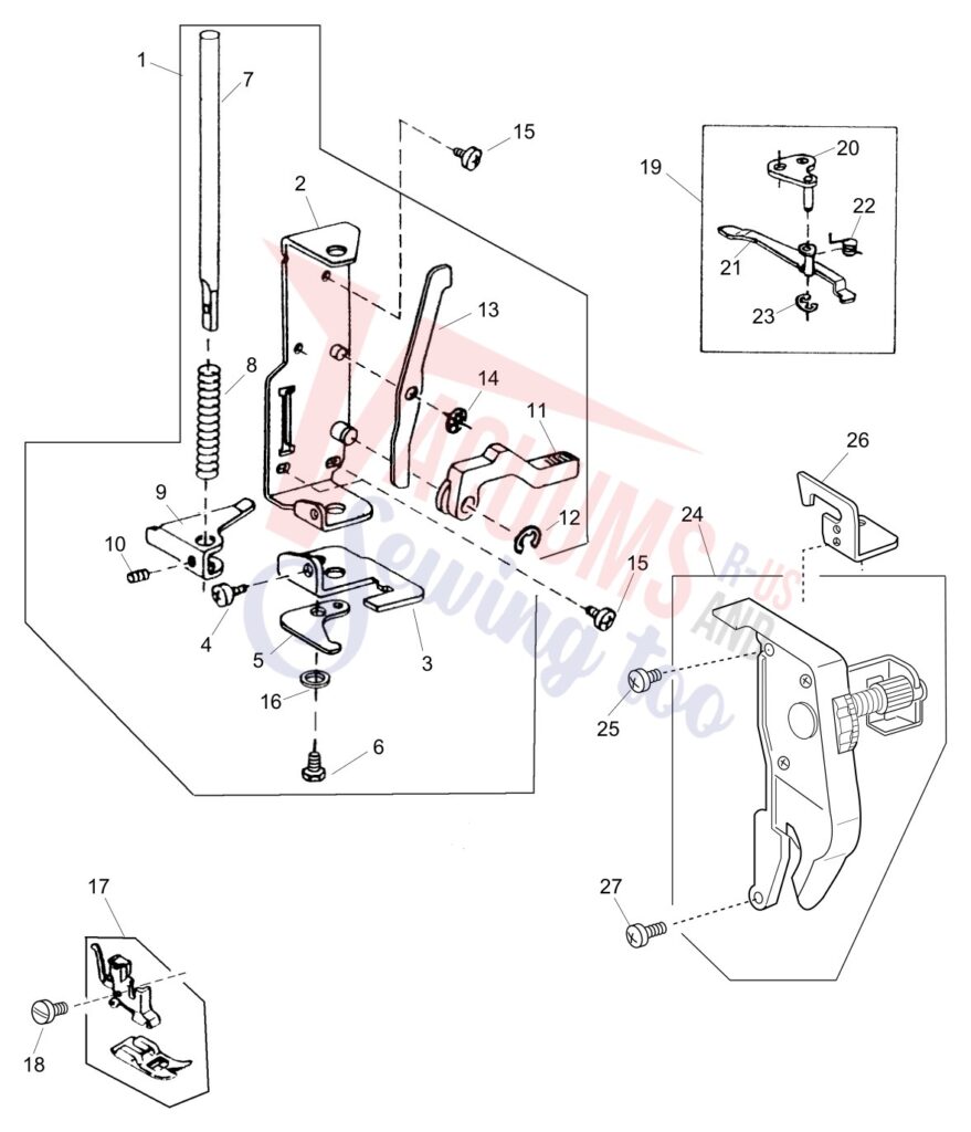 Janome 2139S exploded schematic diagram (page 2)