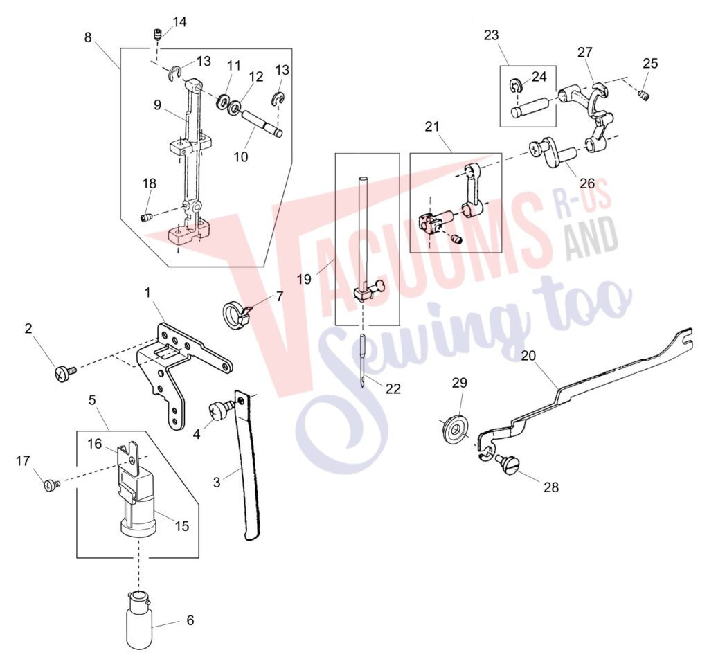 Janome 2139S exploded schematic diagram (page 3)
