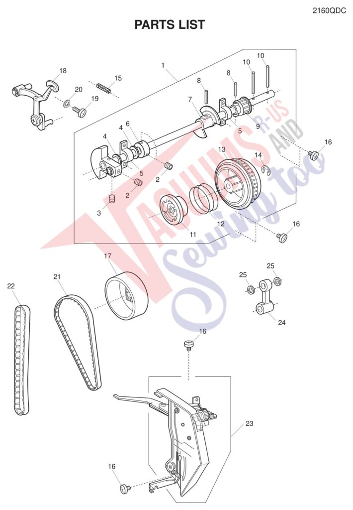 Janome 2160DC exploded schematic diagram (page 1)