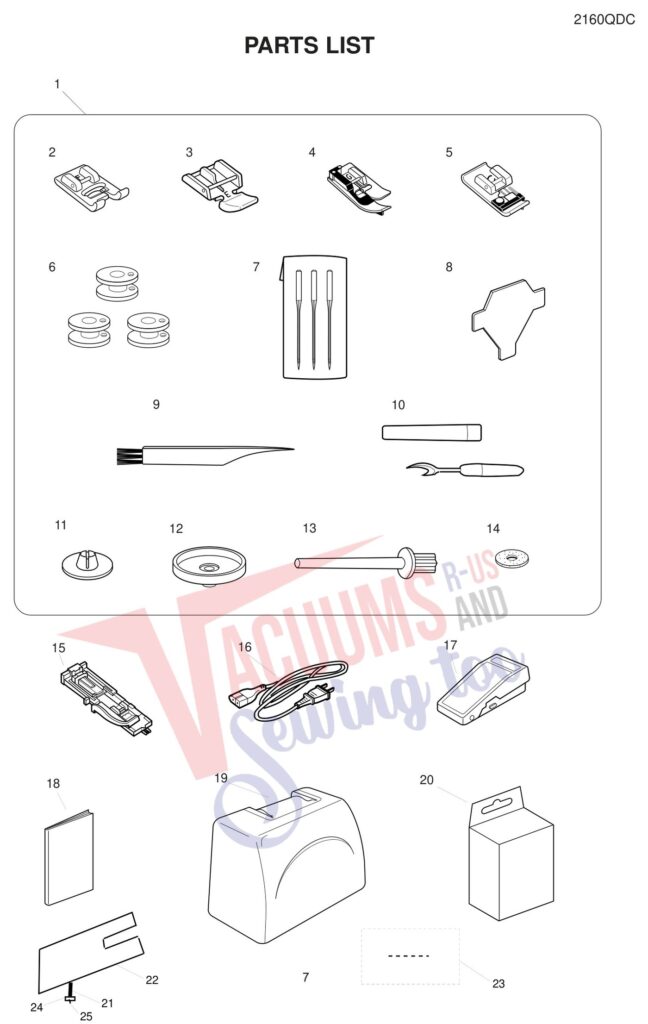 Janome 2160DC exploded schematic diagram (page 7)