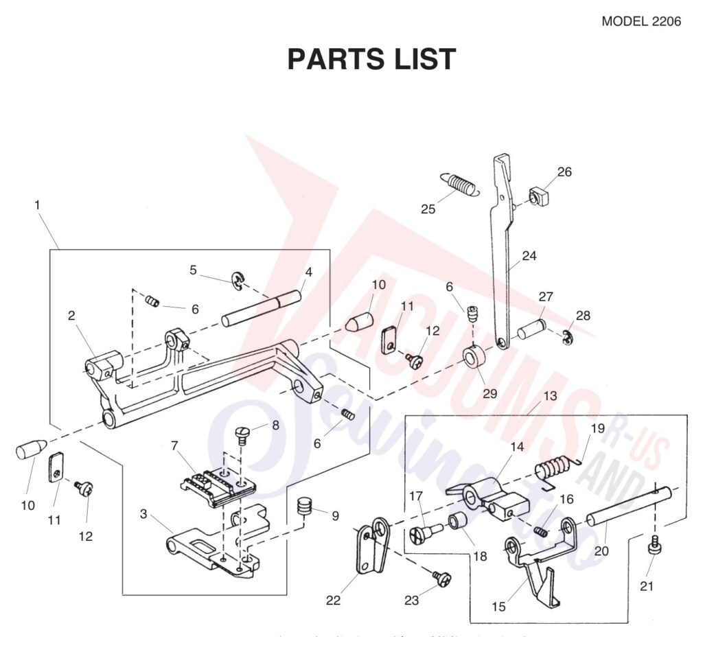 Janome 2206 exploded schematic diagram (page 7)