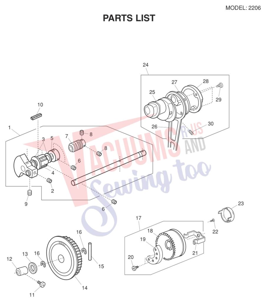 Janome 2206 V2 exploded schematic diagram (page 4)