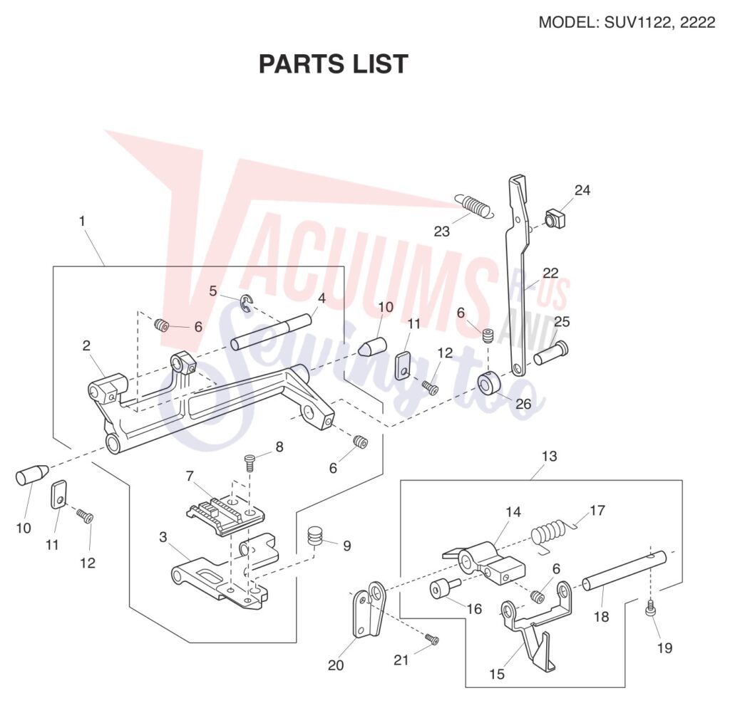 Janome 2222 V2 exploded schematic diagram (page 7)