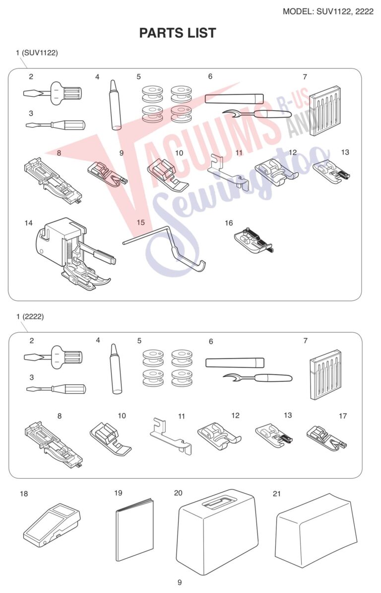 Janome 2222 V2 schematic page 9 preview