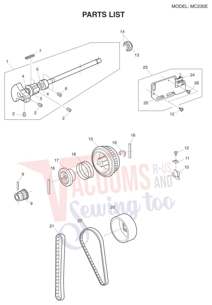 Janome 230E exploded schematic diagram (page 4)