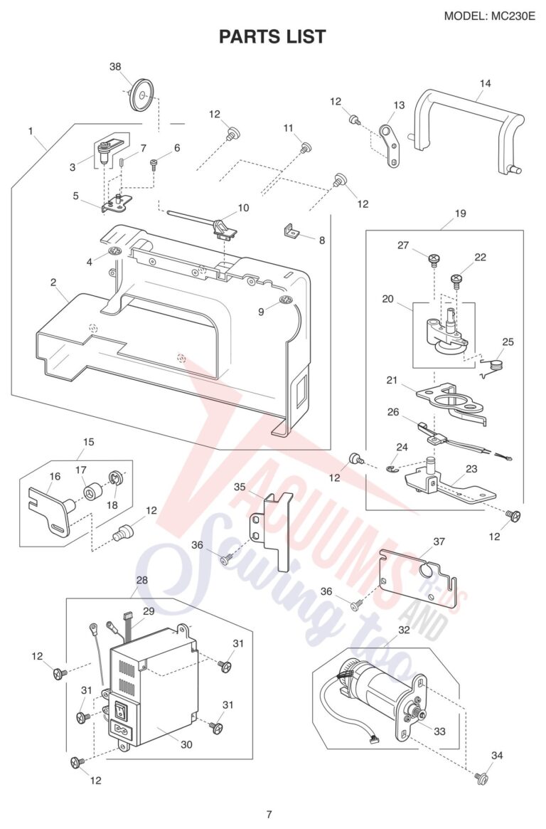 Janome 230E schematic page 7 preview
