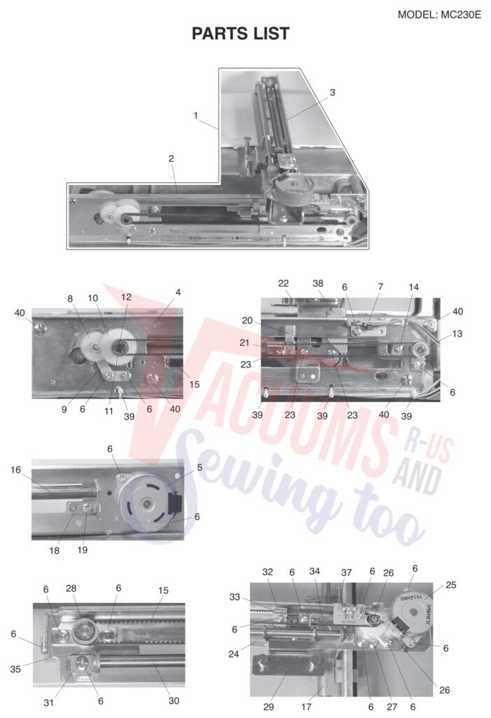Janome 230E exploded schematic diagram (page 8)