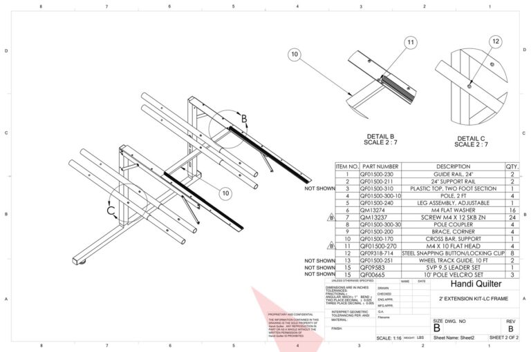 Janome 2' Extension Proframe 8 schematic page 2 preview