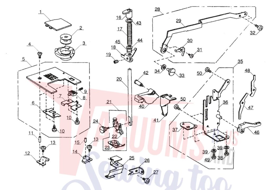 Bissell 3000 exploded schematic diagram (page 6)