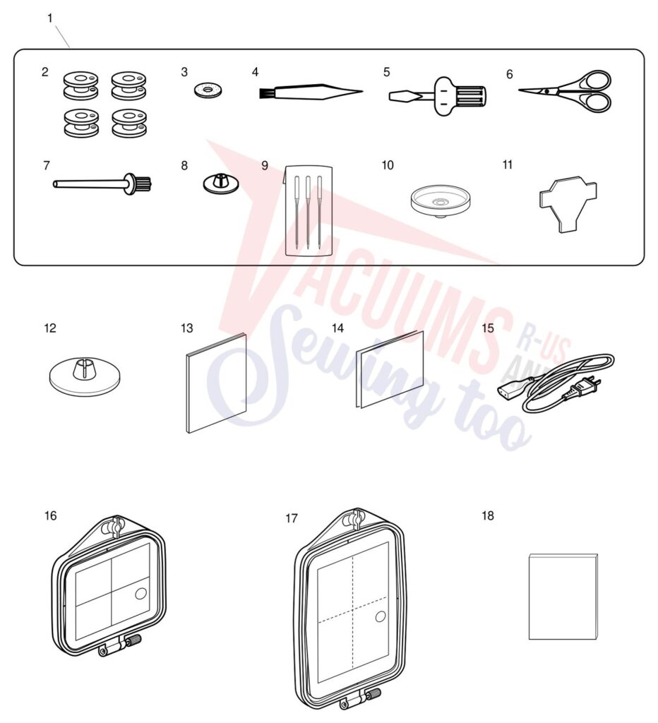 Janome 300E exploded schematic diagram (page 2)
