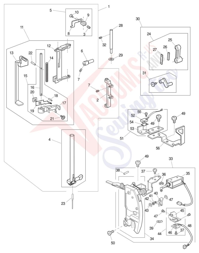 Janome 300E exploded schematic diagram (page 3)