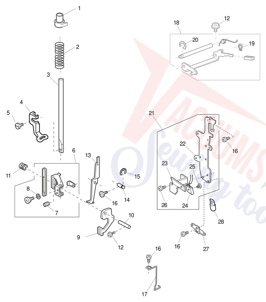 Janome 300E exploded schematic diagram (page 4)