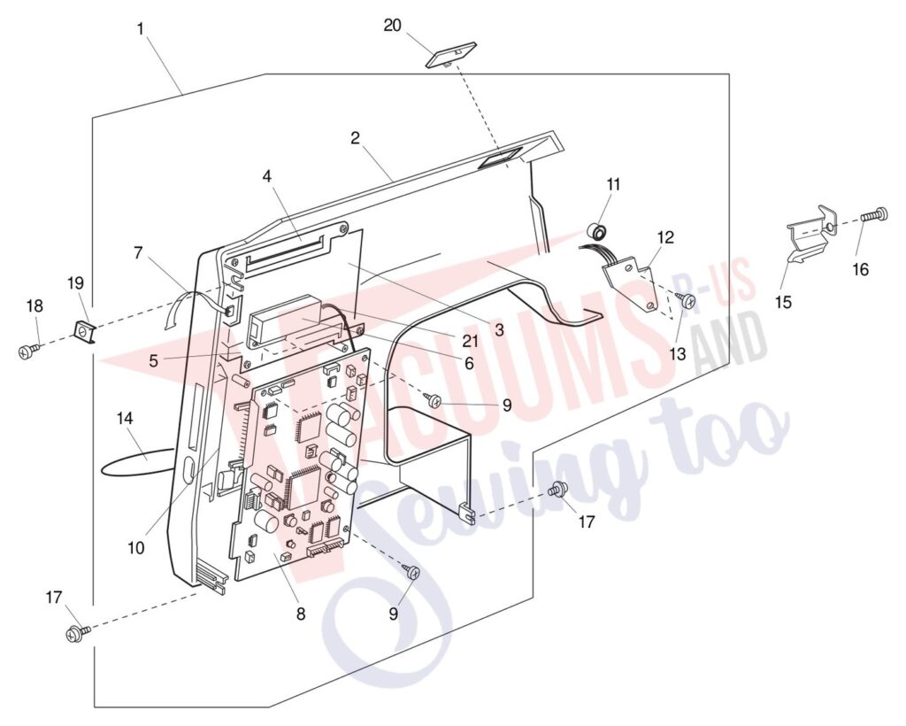 Janome 300E exploded schematic diagram (page 7)