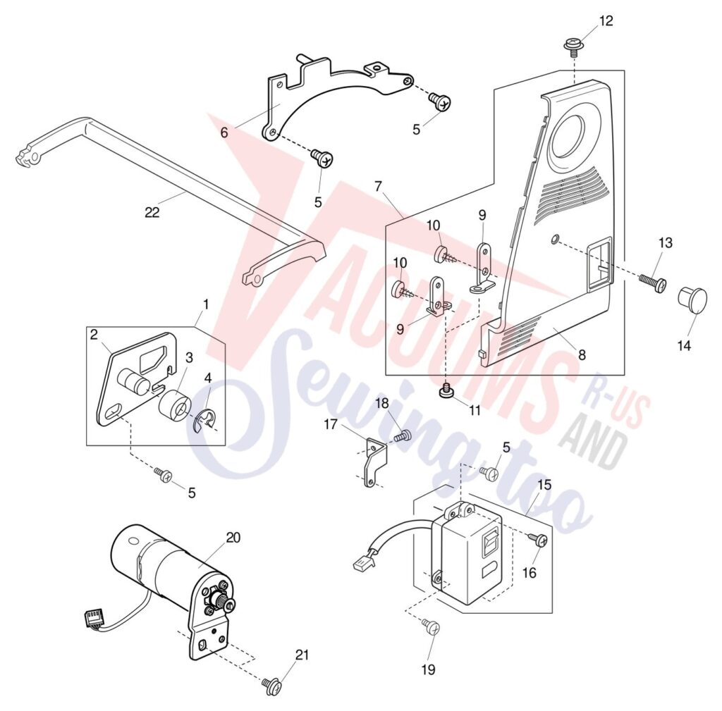 Janome 300E exploded schematic diagram (page 9)