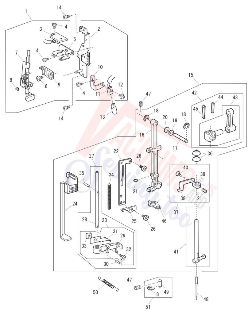 Janome 3022 exploded schematic diagram (page 2)