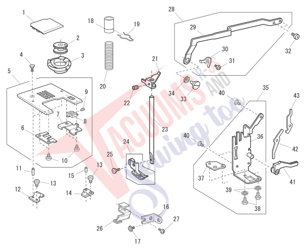 Janome 3022 exploded schematic diagram (page 3)