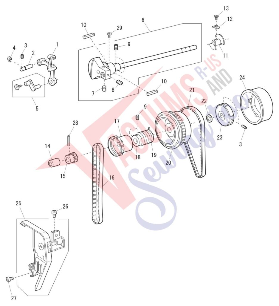 Janome 3022 exploded schematic diagram (page 4)