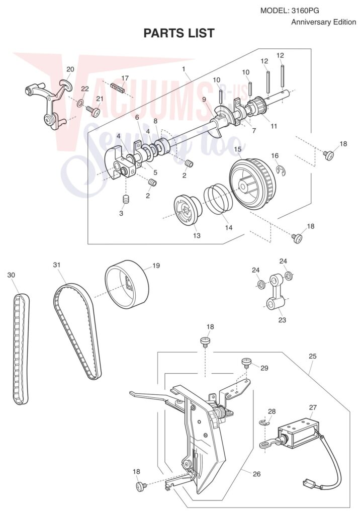 Janome 3160PG exploded schematic diagram (page 1)