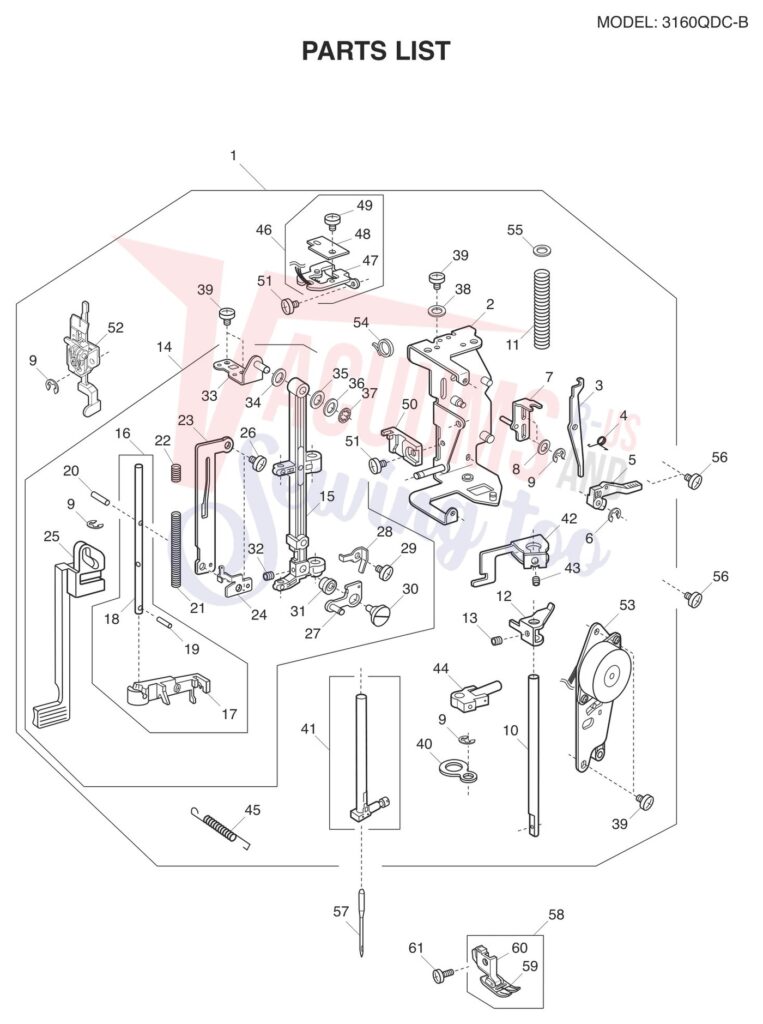 Janome 3160QDC-B exploded schematic diagram (page 2)