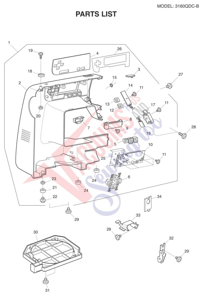 Janome 3160QDC-B exploded schematic diagram (page 6)