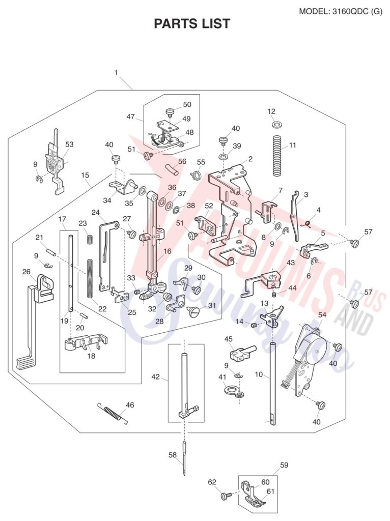 Janome 3160QDC-G exploded schematic diagram (page 2)