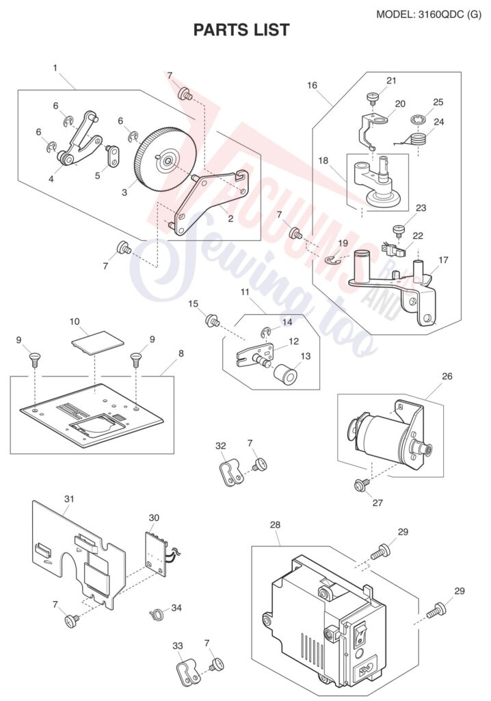 Janome 3160QDC-G exploded schematic diagram (page 4)