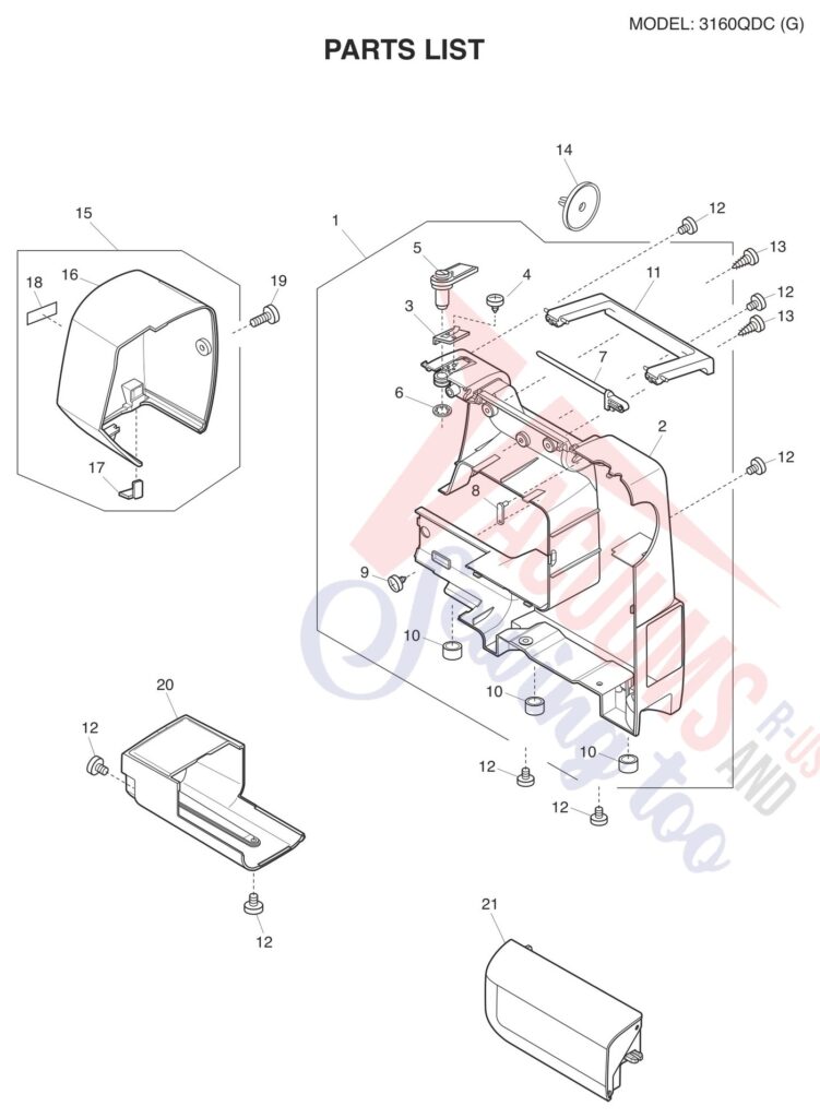 Janome 3160QDC-G exploded schematic diagram (page 5)