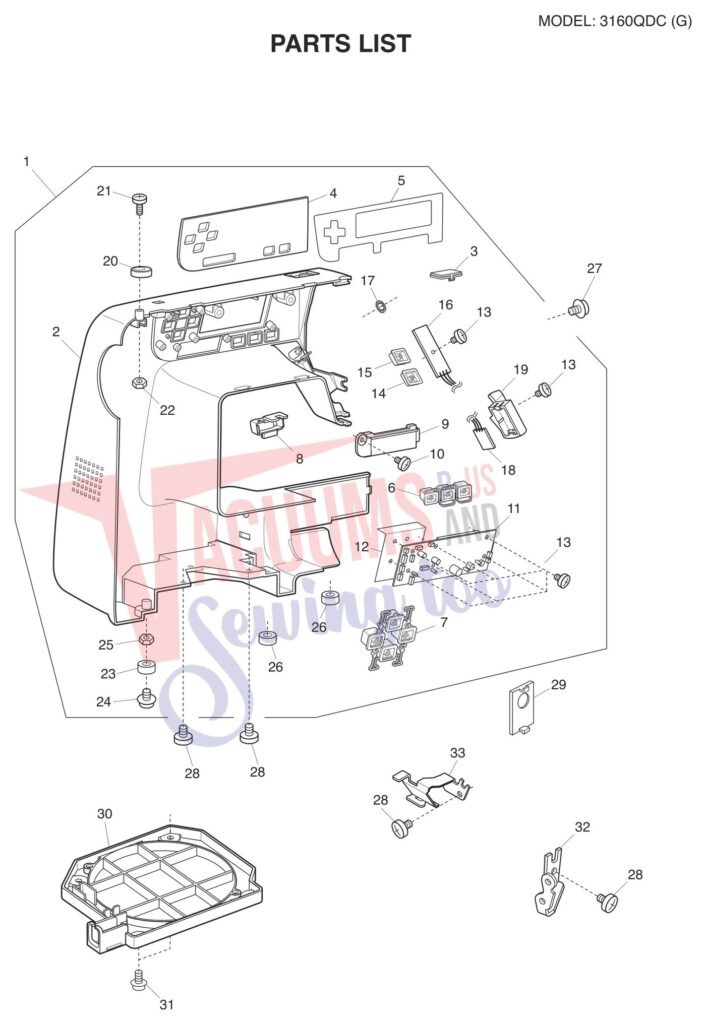 Janome 3160QDC-G exploded schematic diagram (page 6)
