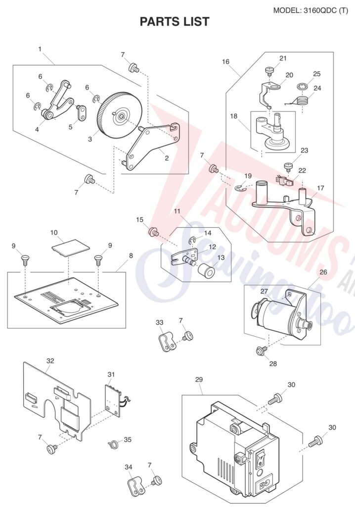 Janome 3160QDC-T exploded schematic diagram (page 4)
