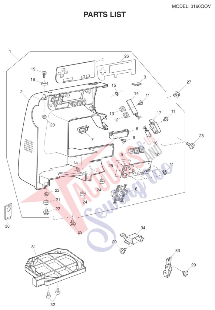 Janome 3160QOV exploded schematic diagram (page 6)