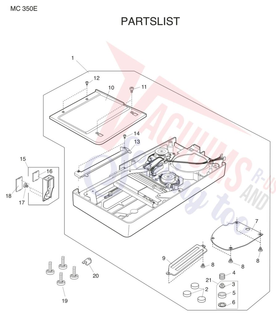 Janome 350E exploded schematic diagram (page 3)