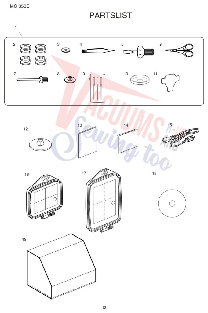 Janome 350E exploded schematic diagram (page 4)