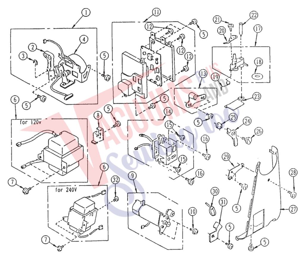 Dirt Devil 4000 exploded schematic diagram (page 8)