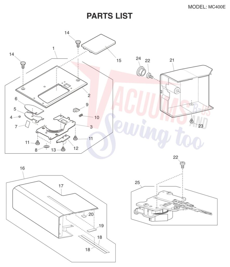 Janome 400E exploded schematic diagram (page 4)