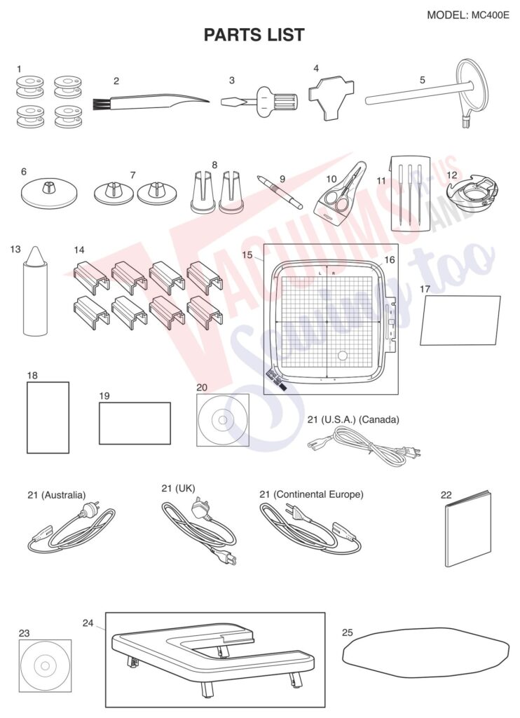 Janome 400E exploded schematic diagram (page 11)