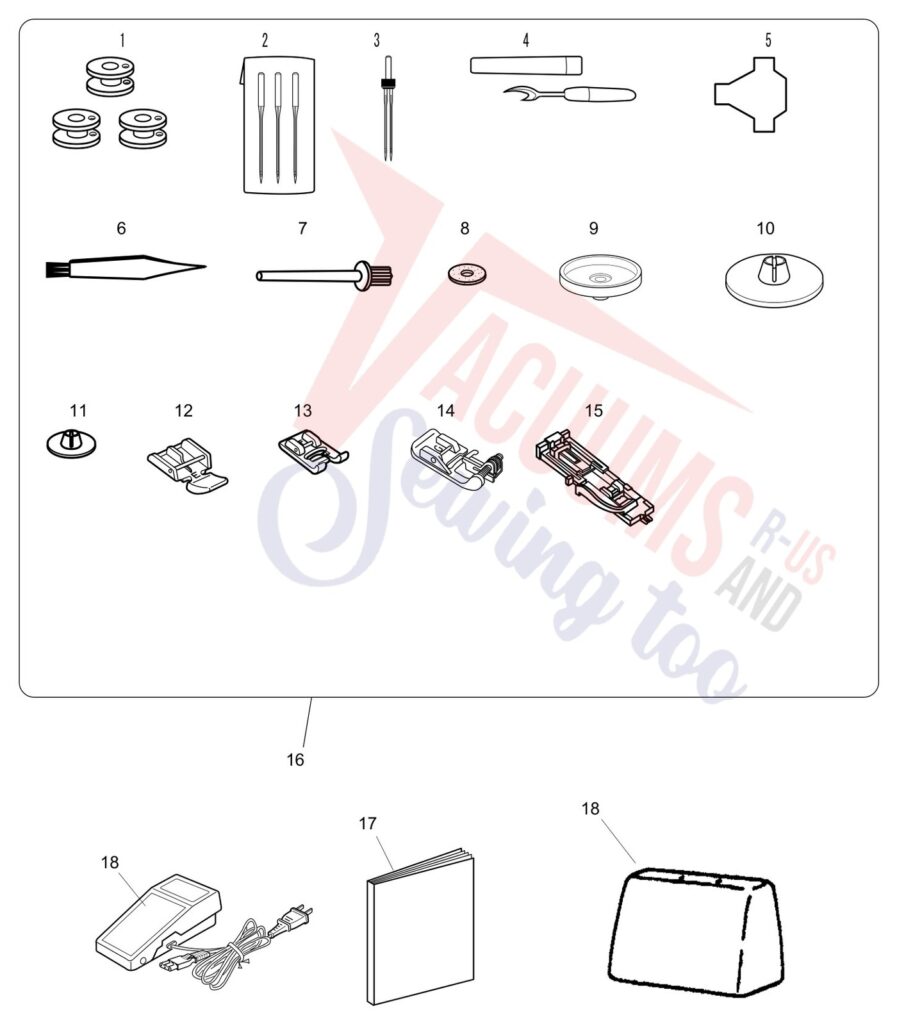 Janome 4045LX exploded schematic diagram (page 2)
