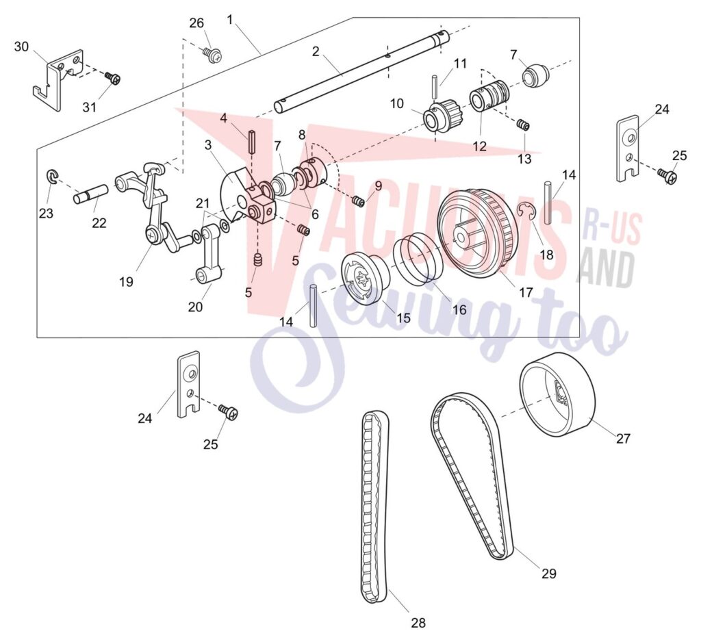 Janome 4045LX exploded schematic diagram (page 7)