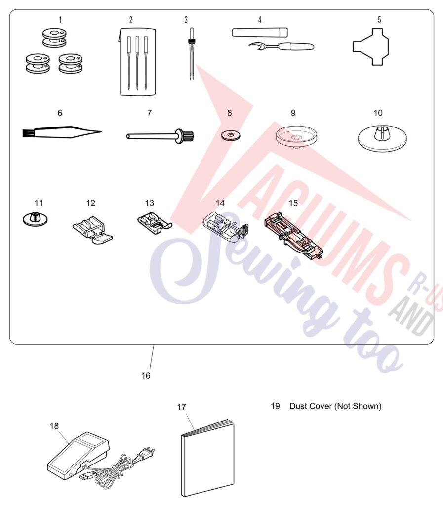 Janome 4045NX exploded schematic diagram (page 2)