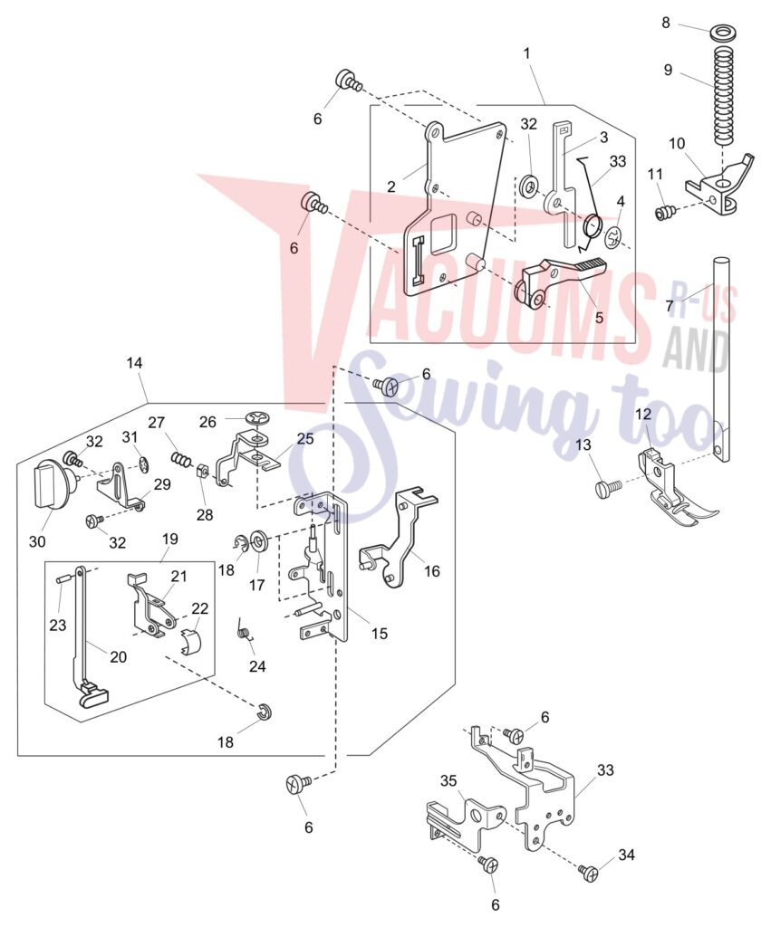 Janome 4045NX exploded schematic diagram (page 5)