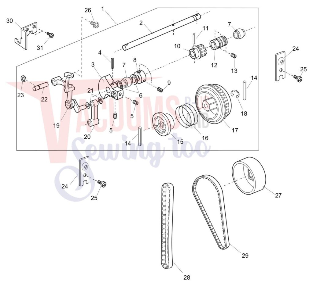 Janome 4045NX exploded schematic diagram (page 7)