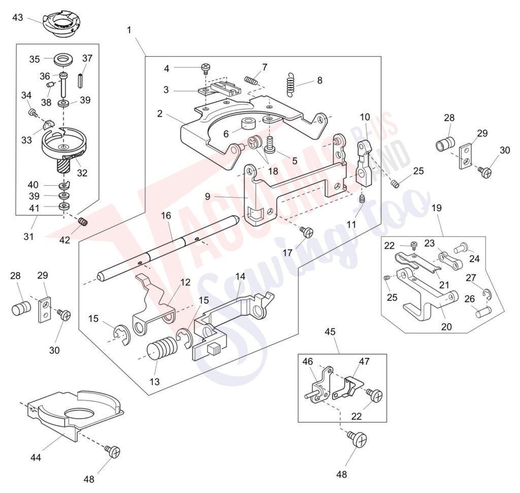 Janome 4045NX exploded schematic diagram (page 8)