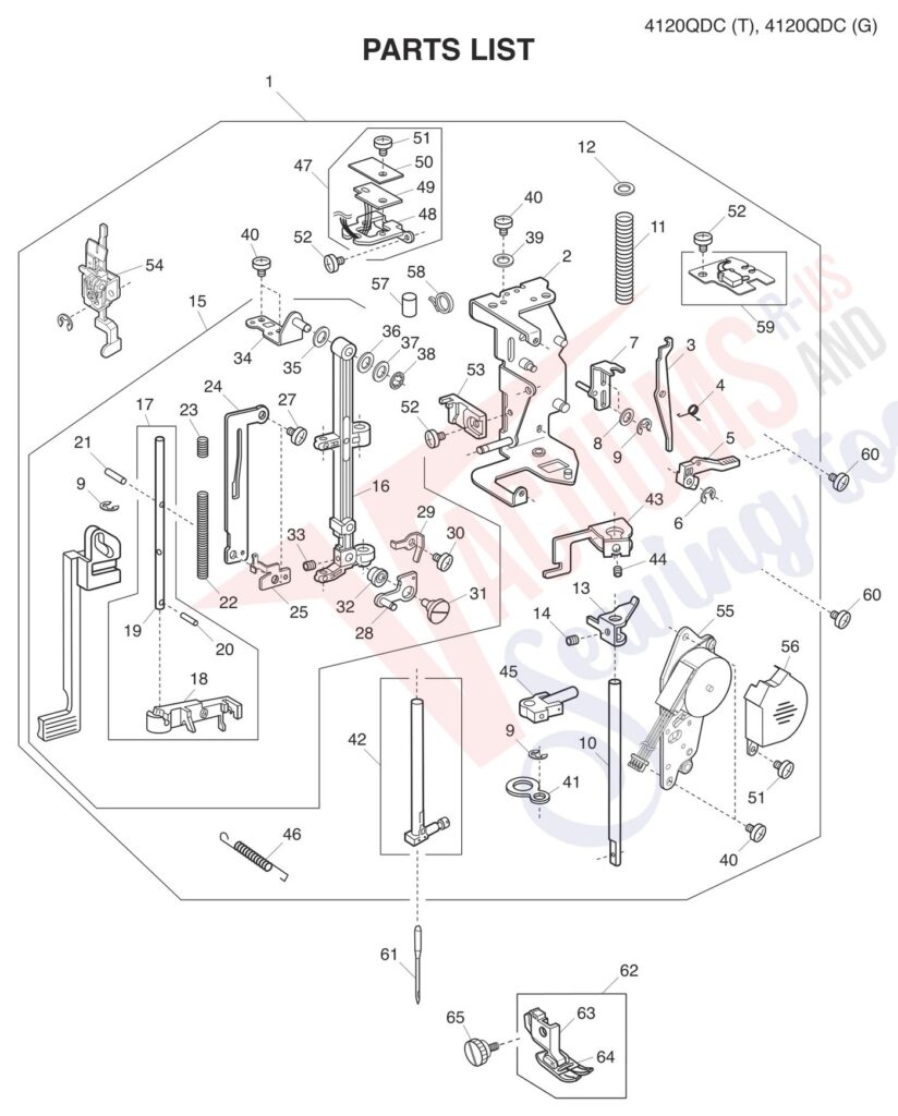 Janome 4120QDC-T exploded schematic diagram (page 2)