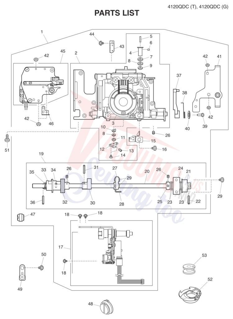 Janome 4120QDC-T exploded schematic diagram (page 3)