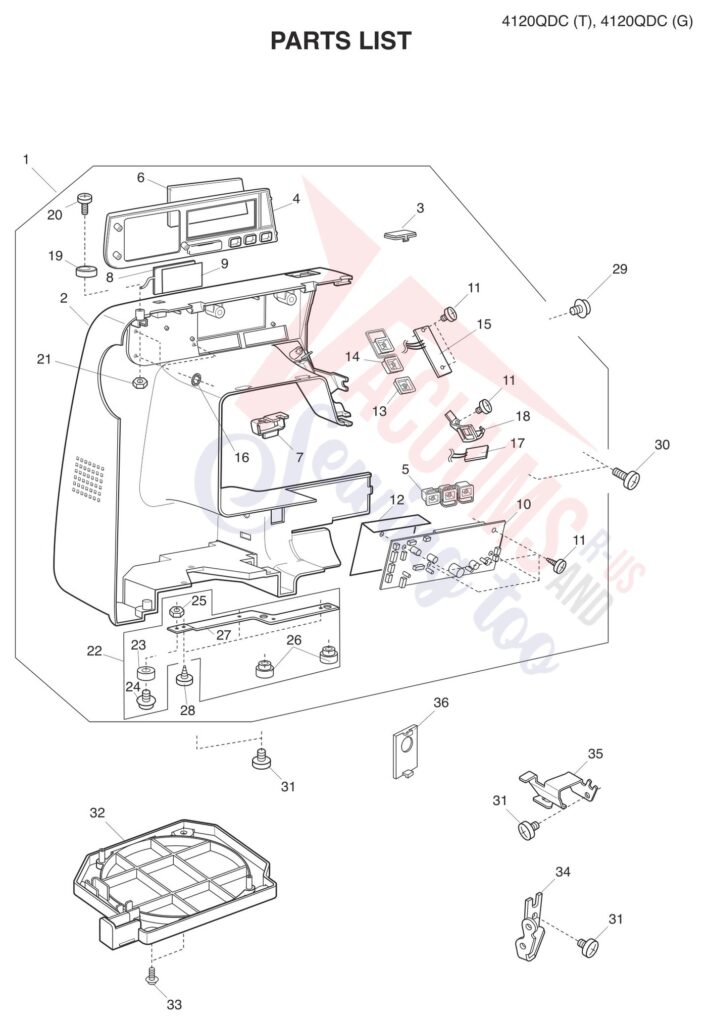 Janome 4120QDC-T exploded schematic diagram (page 6)
