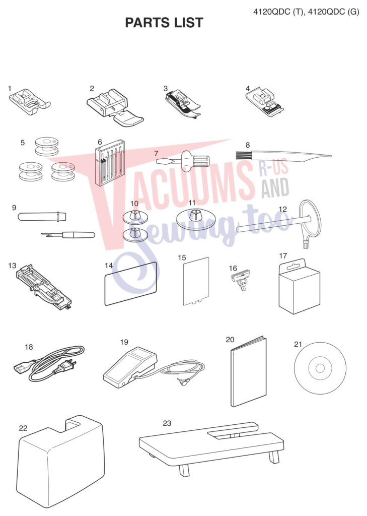Janome 4120QDC-T exploded schematic diagram (page 7)